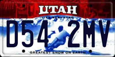 UT license plate D542MV