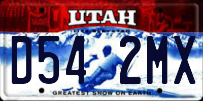 UT license plate D542MX