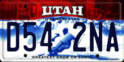 UT license plate D542NA