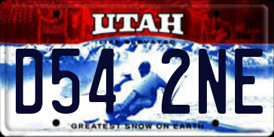 UT license plate D542NE