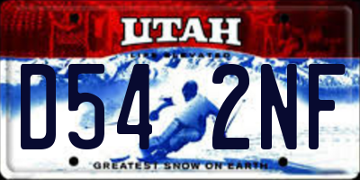 UT license plate D542NF