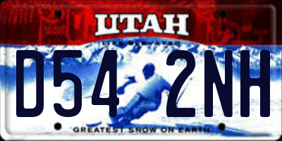 UT license plate D542NH