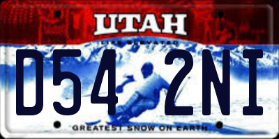 UT license plate D542NI