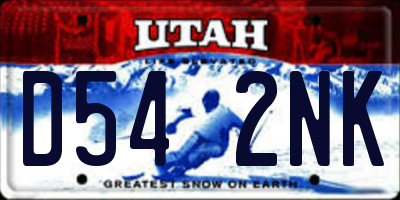 UT license plate D542NK