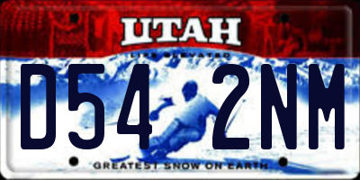 UT license plate D542NM