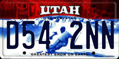 UT license plate D542NN