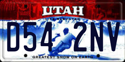 UT license plate D542NV