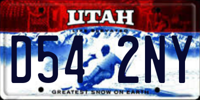 UT license plate D542NY