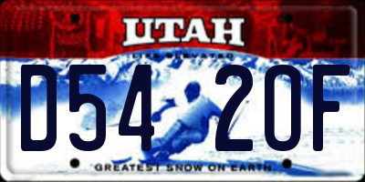 UT license plate D542OF