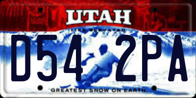 UT license plate D542PA