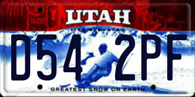 UT license plate D542PF