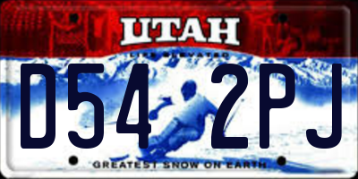 UT license plate D542PJ