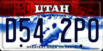 UT license plate D542PO