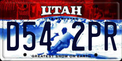 UT license plate D542PR
