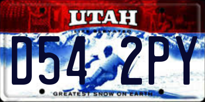 UT license plate D542PY