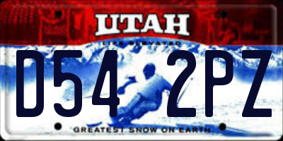 UT license plate D542PZ