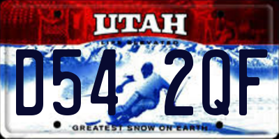 UT license plate D542QF