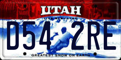 UT license plate D542RE