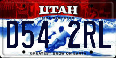 UT license plate D542RL