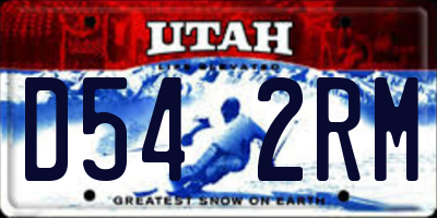 UT license plate D542RM