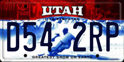 UT license plate D542RP