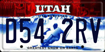 UT license plate D542RV
