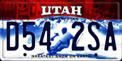 UT license plate D542SA
