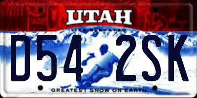 UT license plate D542SK