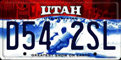 UT license plate D542SL