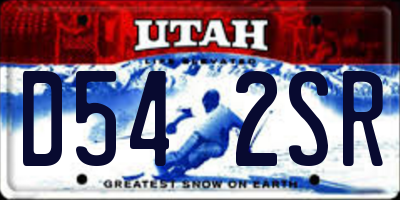 UT license plate D542SR