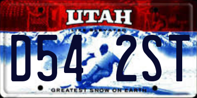 UT license plate D542ST