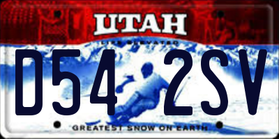 UT license plate D542SV