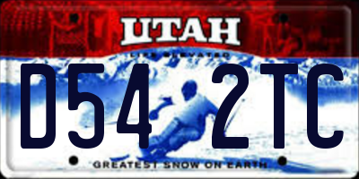 UT license plate D542TC