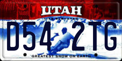 UT license plate D542TG