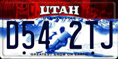 UT license plate D542TJ