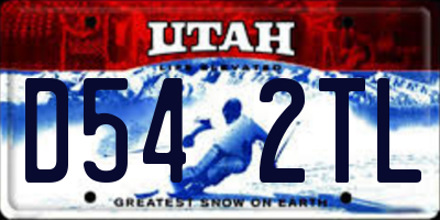 UT license plate D542TL