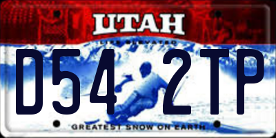 UT license plate D542TP