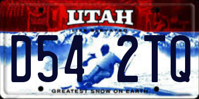 UT license plate D542TQ