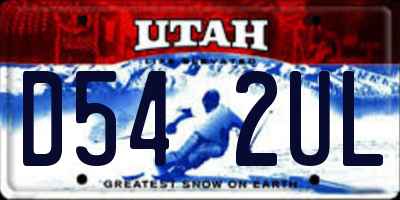 UT license plate D542UL