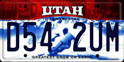 UT license plate D542UM