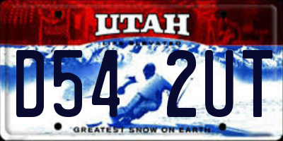 UT license plate D542UT