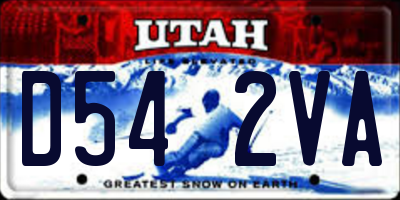UT license plate D542VA