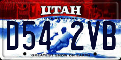 UT license plate D542VB