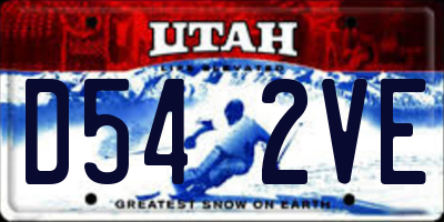 UT license plate D542VE