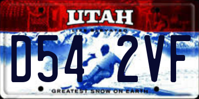 UT license plate D542VF