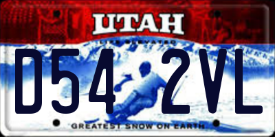 UT license plate D542VL