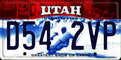 UT license plate D542VP
