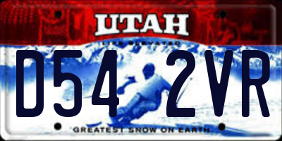 UT license plate D542VR