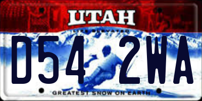 UT license plate D542WA