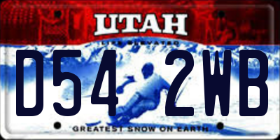 UT license plate D542WB